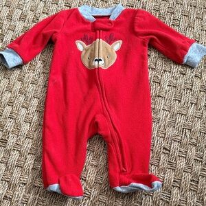 Red Reindeer Kids One Piece